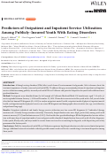 Cover page: Predictors of Outpatient and Inpatient Service Utilization Among Publicly-Insured Youth With Eating Disorders.