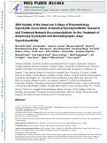 Cover page: 2019 Update of the American College of Rheumatology/Spondylitis Association of America/Spondyloarthritis Research and Treatment Network Recommendations for the Treatment of Ankylosing Spondylitis and Nonradiographic Axial Spondyloarthritis