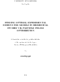 Cover page: FINDING OPTIMAL EXPERIMENTAL DESIGNS FOR MODELS IN BIOMEDICAL STUDIES VIA PARTICLE SWARM OPTIMIZATION