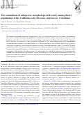 Cover page: The conundrum of subspecies: morphological diversity among desert populations of the California vole (Microtus californicus, Cricetidae)