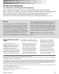 Cover page: Women and Lung Disease. Sex Differences and Global Health Disparities