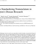 Cover page: Towards Standardizing Nomenclature in Huntingtons Disease Research.