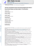 Cover page: The Microrandomized Trial for Developing Digital Interventions: Experimental Design and Data Analysis Considerations