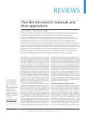 Cover page: Thin-film ferroelectric materials and their applications