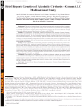 Cover page: Brief Report: Genetics of Alcoholic Cirrhosis—GenomALC Multinational Study