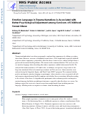 Cover page: Emotion Language in Trauma Narratives Is Associated With Better Psychological Adjustment Among Survivors of Childhood Sexual Abuse