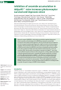 Cover page: Inhibition of ceramide accumulation in AdipoR1-/- mice increases photoreceptor survival and improves vision