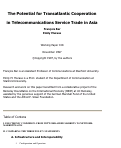 Cover page: The Potential for Transatlantic Cooperation in Telecommunications Service Trade in Asia