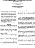 Cover page: Enhancing Methodological Rigor for Computational Cognitive Science: Complexity Analysis