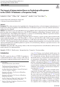 Cover page: The Impact of Interpretation Biases on Psychological Responses to the COVID-19 Pandemic: a Prospective Study.