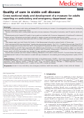 Cover page: Quality of care in sickle cell disease