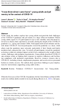 Cover page: It was there when I came home: young adults and jail reentry in the context of COVID-19.
