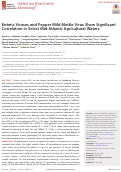 Cover page: Enteric Viruses and Pepper Mild Mottle Virus Show Significant Correlation in Select Mid-Atlantic Agricultural Waters