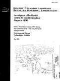 Cover page: Investigation of Residential Central Air Conditioning Load Shapes in NEMS