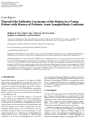 Cover page: Thyroid-Like Follicular Carcinoma of the Kidney in a Young Patient with History of Pediatric Acute Lymphoblastic Leukemia