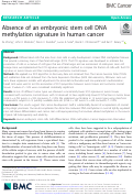 Cover page: Absence of an embryonic stem cell DNA methylation signature in human cancer