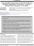 Cover page: Ultrasound-guided Supraclavicular Brachial Plexus Block for Therapeutic Management of Postoperative Compressive Brachial Plexus Neuropathy: A Case Report