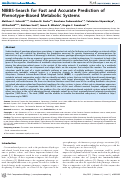 Cover page: NIBBS-Search for Fast and Accurate Prediction of Phenotype-Biased Metabolic Systems