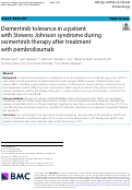 Cover page: Osimertinib tolerance in a patient with Stevens Johnson syndrome during osimertinib therapy after treatment with pembrolizumab.