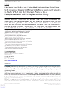 Cover page: Electronic Health Record–Embedded Individualized Pain Plans for Emergency Department Treatment of Vaso-occlusive Episodes in Adults With Sickle Cell Disease: Protocol for a Preimplementation and Postimplementation Study