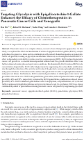 Cover page: Targeting Glycolysis with Epigallocatechin-3-Gallate Enhances the Efficacy of Chemotherapeutics in Pancreatic Cancer Cells and Xenografts