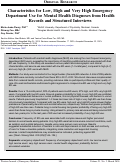 Cover page: Characteristics for Low, High and Very High Emergency Department Use for Mental Health Diagnoses from Health Records and Structured Interviews