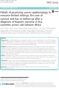 Cover page: Pitfalls of practicing cancer epidemiology in resource-limited settings: the case of survival and loss to follow-up after a diagnosis of Kaposi’s sarcoma in five countries across sub-Saharan Africa