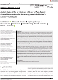 Cover page: A pilot study of the preliminary efficacy of Pain Buddy: A novel intervention for the management of children's cancer‐related pain