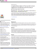 Cover page: Longitudinal analysis of host protein serum signatures of treatment and recovery in pulmonary tuberculosis.