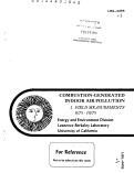 Cover page: COMBUSTION-GENERATED INDOOR AIR POLLUTION. I. FIELD MEASUREMENTS 8/75 - 10/75