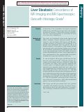 Cover page: Liver Steatosis: Concordance of MR Imaging and MR Spectroscopic Data with Histologic Grade