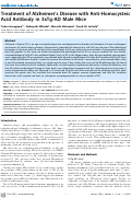 Cover page: Treatment of Alzheimer's Disease with Anti-Homocysteic Acid Antibody in 3xTg-AD Male Mice
