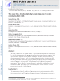 Cover page: The Need for a Developmentally Based Measure of Social Communication Skills