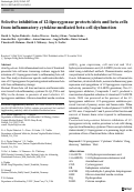 Cover page: Selective inhibition of 12-lipoxygenase protects islets and beta cells from inflammatory cytokine-mediated beta cell dysfunction