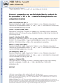 Cover page: Women's Perspectives on Female-Initiated Barrier Methods for the Prevention of HIV in the Context of Methamphetamine Use and Partner Violence