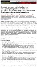 Cover page: Dynamic contrast optical coherence tomography images transit time and quantifies microvascular plasma volume and flow in the retina and choriocapillaris.