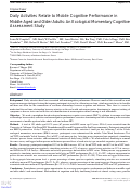 Cover page: Daily Activities Related to Mobile Cognitive Performance in Middle-Aged and Older Adults: An Ecological Momentary Cognitive Assessment Study