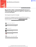 Cover page: Not in their name: re-interpreting discourses of STEM learning through the subjective experiences of minoritized girls