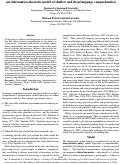 Cover page: An information-theoretic model of shallow and deep language comprehension