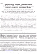 Cover page: Multiparametric Magnetic Resonance Imaging for Prediction of Parenchymal Hemorrhage in Acute Ischemic Stroke After Reperfusion Therapy
