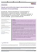 Cover page: Hepatic and renal function impact concentrations of plasma biomarkers of neuropathology