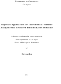 Cover page: Bayesian Approaches for Instrumental Variable Analysis with Censored Time-to-Event Outcome