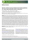 Cover page: Genetic variation among mainland and island populations of a native perennial grass used in restoration