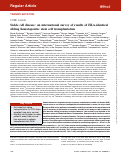 Cover page: Sickle cell disease: an international survey of results of HLA-identical sibling hematopoietic stem cell transplantation.