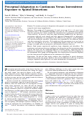 Cover page: Perceptual Adaptation to Continuous Versus Intermittent Exposure to Spatial Distortions