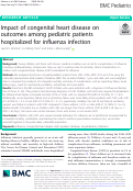 Cover page: Impact of congenital heart disease on outcomes among pediatric patients hospitalized for influenza infection