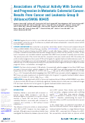 Cover page: Associations of Physical Activity With Survival and Progression in Metastatic Colorectal Cancer: Results From Cancer and Leukemia Group B (Alliance)/SWOG 80405.