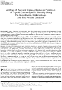 Cover page: Analysis of Age and Disease Status as Predictors of Thyroid Cancer-Specific Mortality Using the Surveillance, Epidemiology, and End Results Database