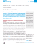 Cover page: Diversity in the soil virosphere: to infinity and beyond?