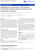 Cover page: Misfolding and interactions of Aß proteins: Insight from single molecule experiments and computational analyses